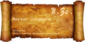 Marter Zsigmond névjegykártya